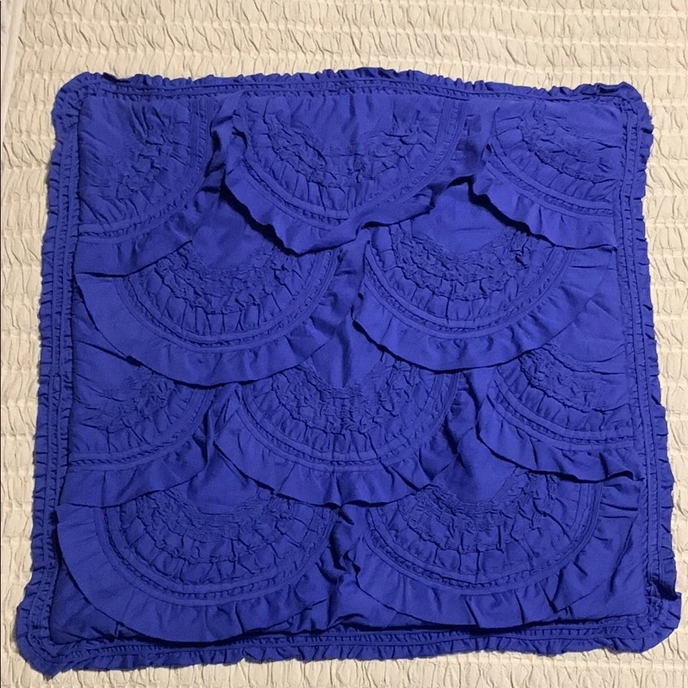 Anthropologie Textured Blue Euro Sham 26X26 Inches Bohemian Rustic